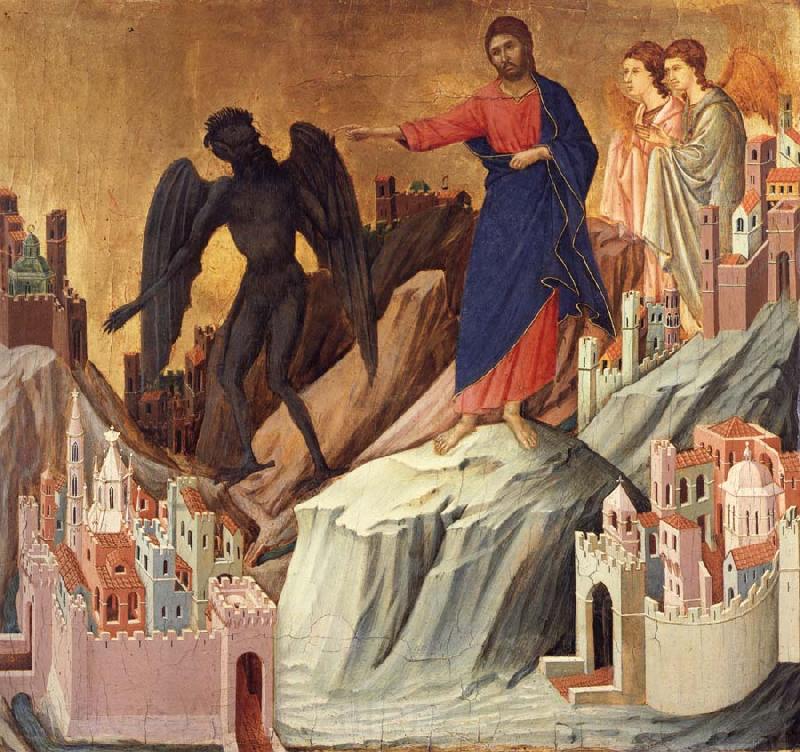 Duccio di Buoninsegna The temptation of christ on themountain Spain oil painting art